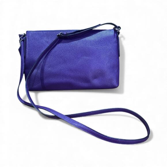 Coach Purple Pebbled Leather Crossbody Bag - Picture 7 of 9